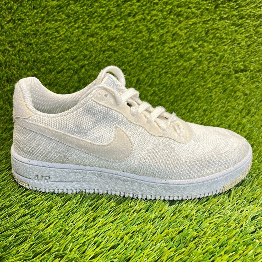 Nike Air Force 1 Crater Flyknit Boys Size 6.5Y Ivory Athletic Shoes Sneakers